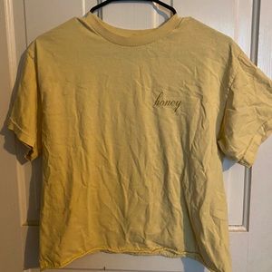 Brandy Melville Rare “Honey” Boxy Cropped Tee